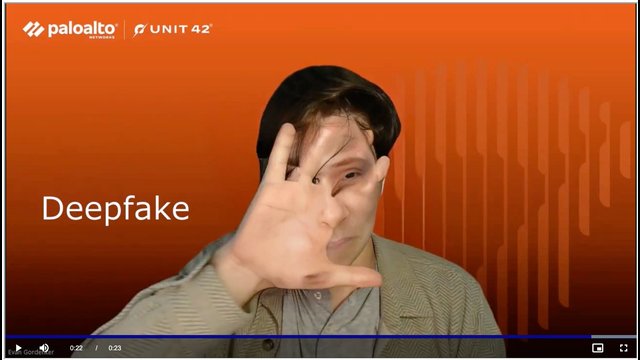 Unit 42 Palo Alto Networks hand wave deepfake test demonstration